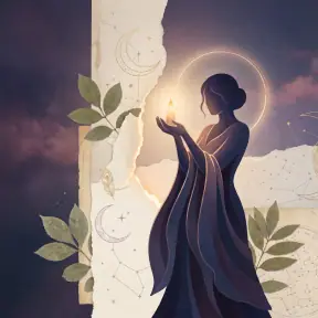 Candle Keeper archetype portrait — a reverent figure cupping a softly burning candle in flickering golden light